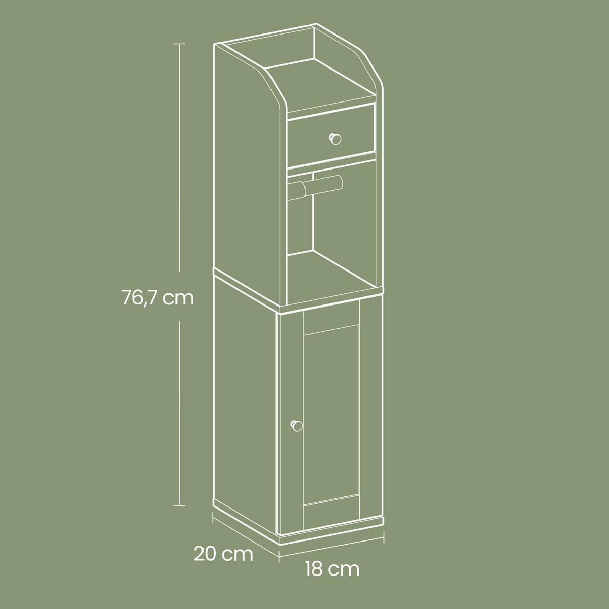 MIDISCHRANK BATHROOM CABINET - Zinkfarben/Weiß, MODERN, Holzwerkstoff/Metall (18/76,4/20cm) - MID.YOU