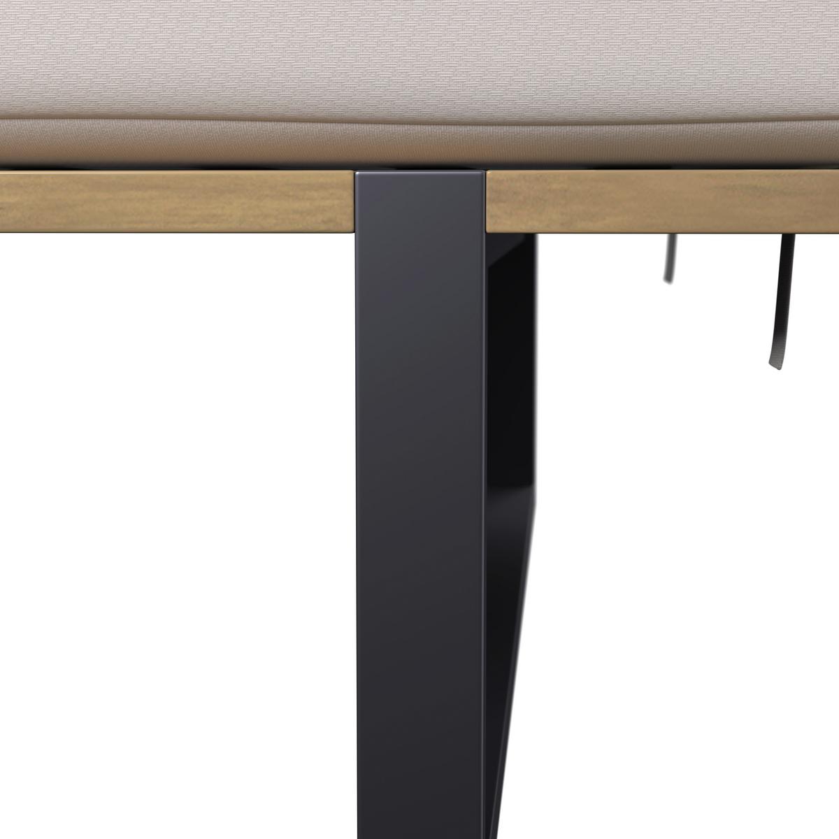 Șezlong Eva - crem/negru, Modern, lemn/metal (220/90/95cm) - Bessagi Garden