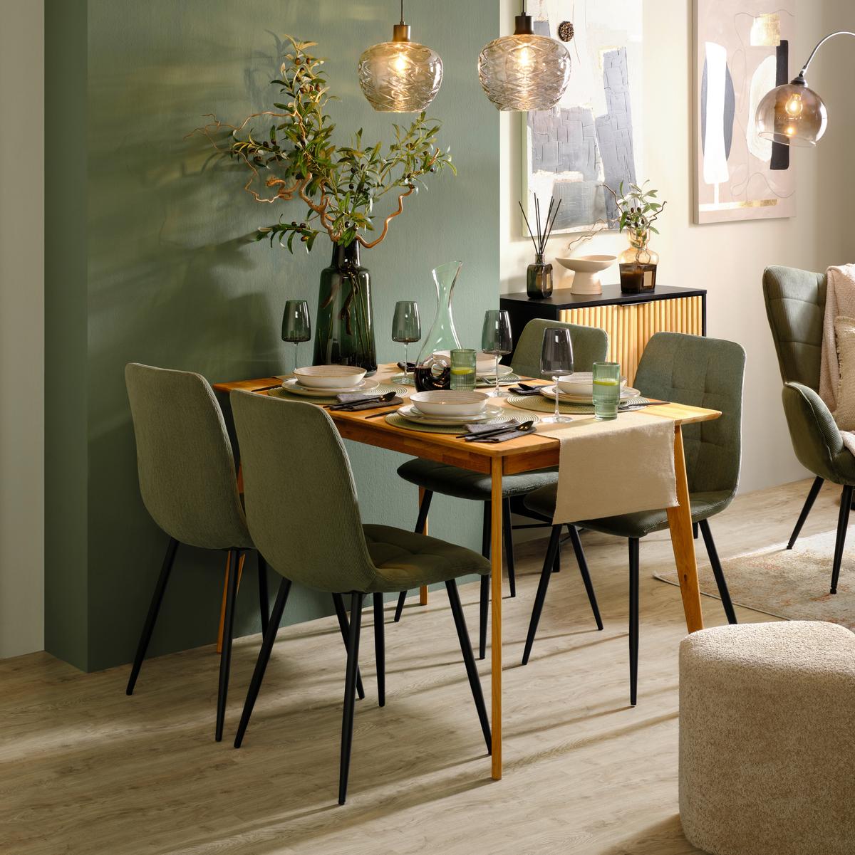 Tischläufer Maren in Salbeigrün - Salbeigrün, Textil (40/150cm) - Modern Living