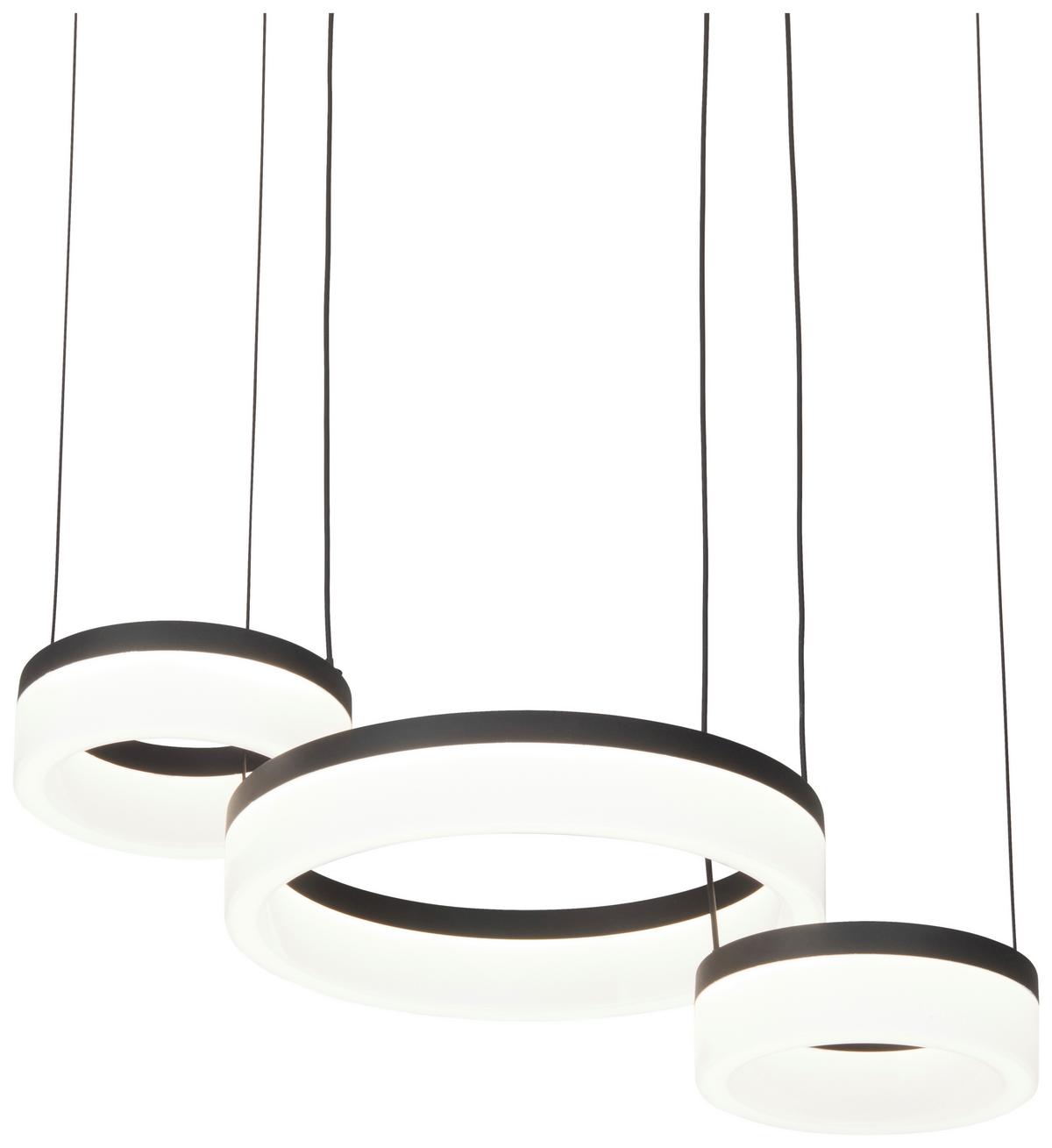 LED-Hängeleuchte Gutzi Schwarz max. 30 Watt - Schwarz, MODERN, Kunststoff/Metall (40/23/50cm)