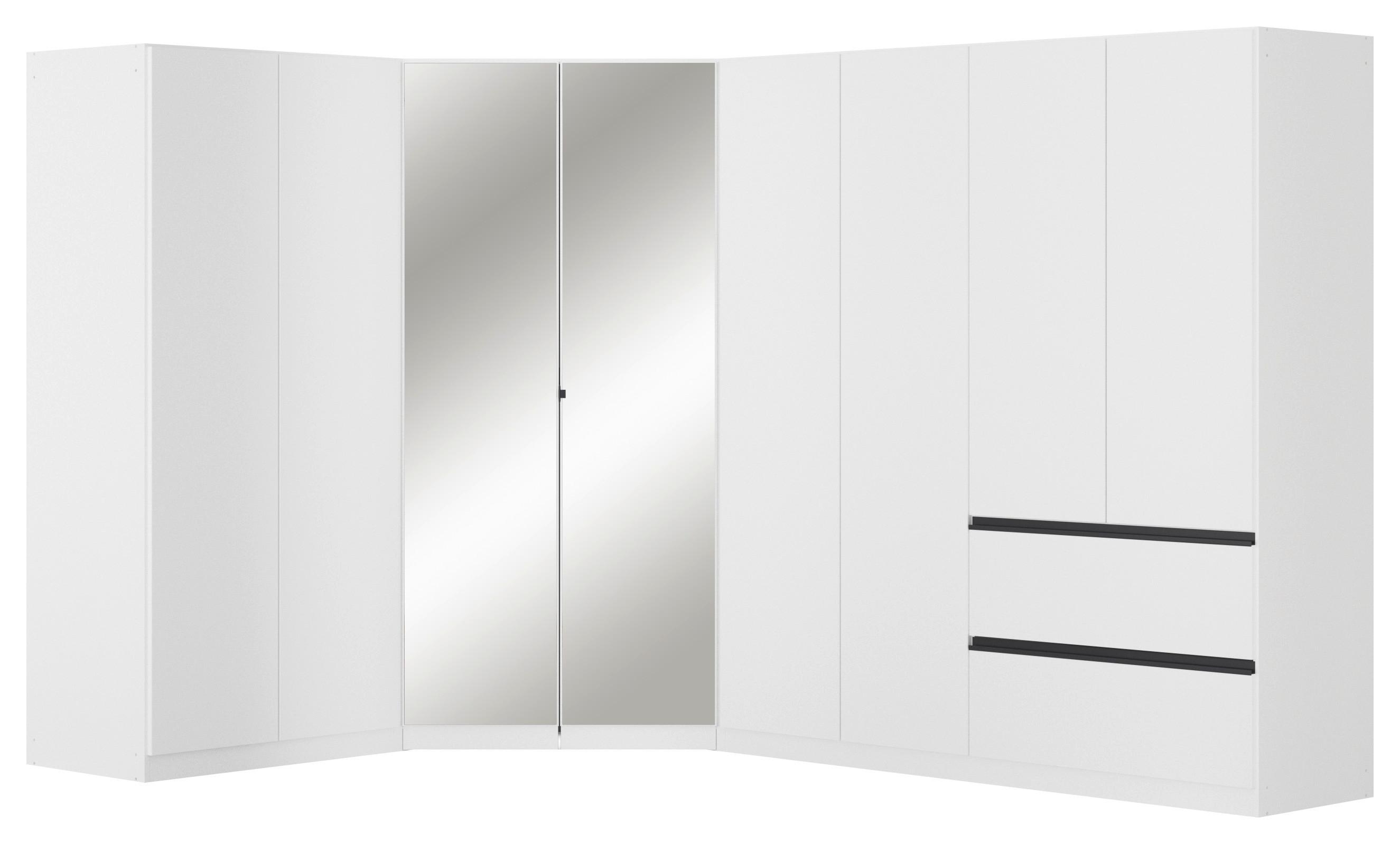 Kotna Omara Za Oblačila Costa, Bela, Siva - barve kroma/siva, Moderno, leseni material (208/197/298cm) - Rauch Möbel