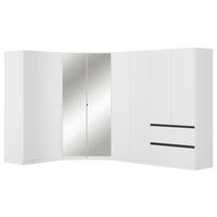 Kotna Omara Za Oblačila Costa, Bela, Siva - barve kroma/siva, Moderno, leseni material (208/197/298cm) - Rauch Möbel
