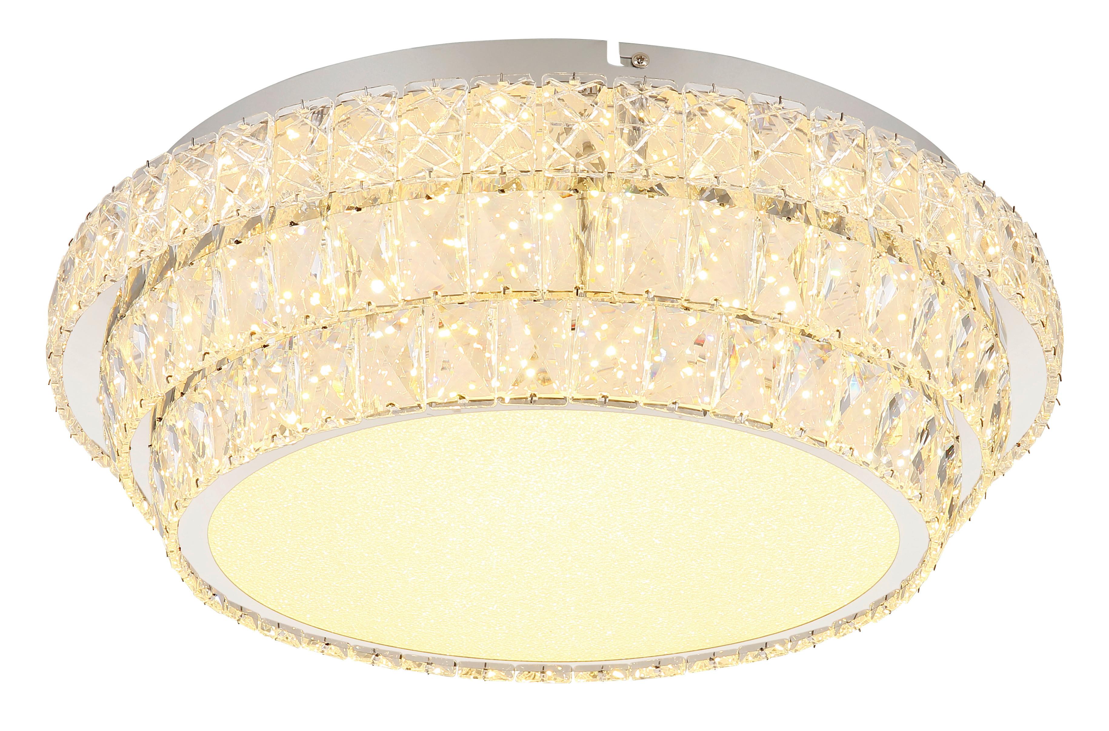LED-Deckenleuchte Klara Klar/Chromfarben max. 48 Watt - Klar/Chromfarben, LIFESTYLE, Kunststoff/Metall (50/15,5cm) - Globo