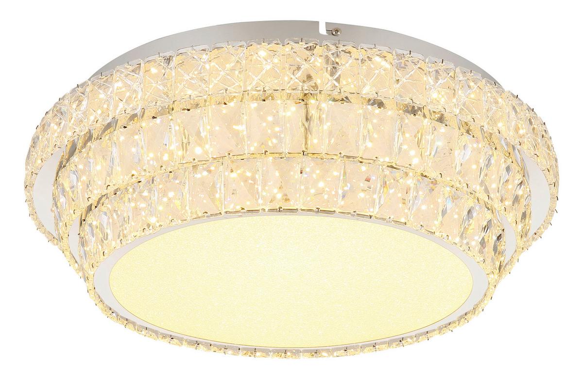 LED-DECKENLEUCHTE 68157-48 - Klar/Chromfarben, Lifestyle, Kunststoff/Metall (50/15,5cm) - Globo