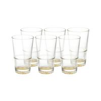 KOMPLET SZKŁA STOŁOWEGO AGNETO - kolor złoty, Modern, szkło (420ml) - Bessagi Home