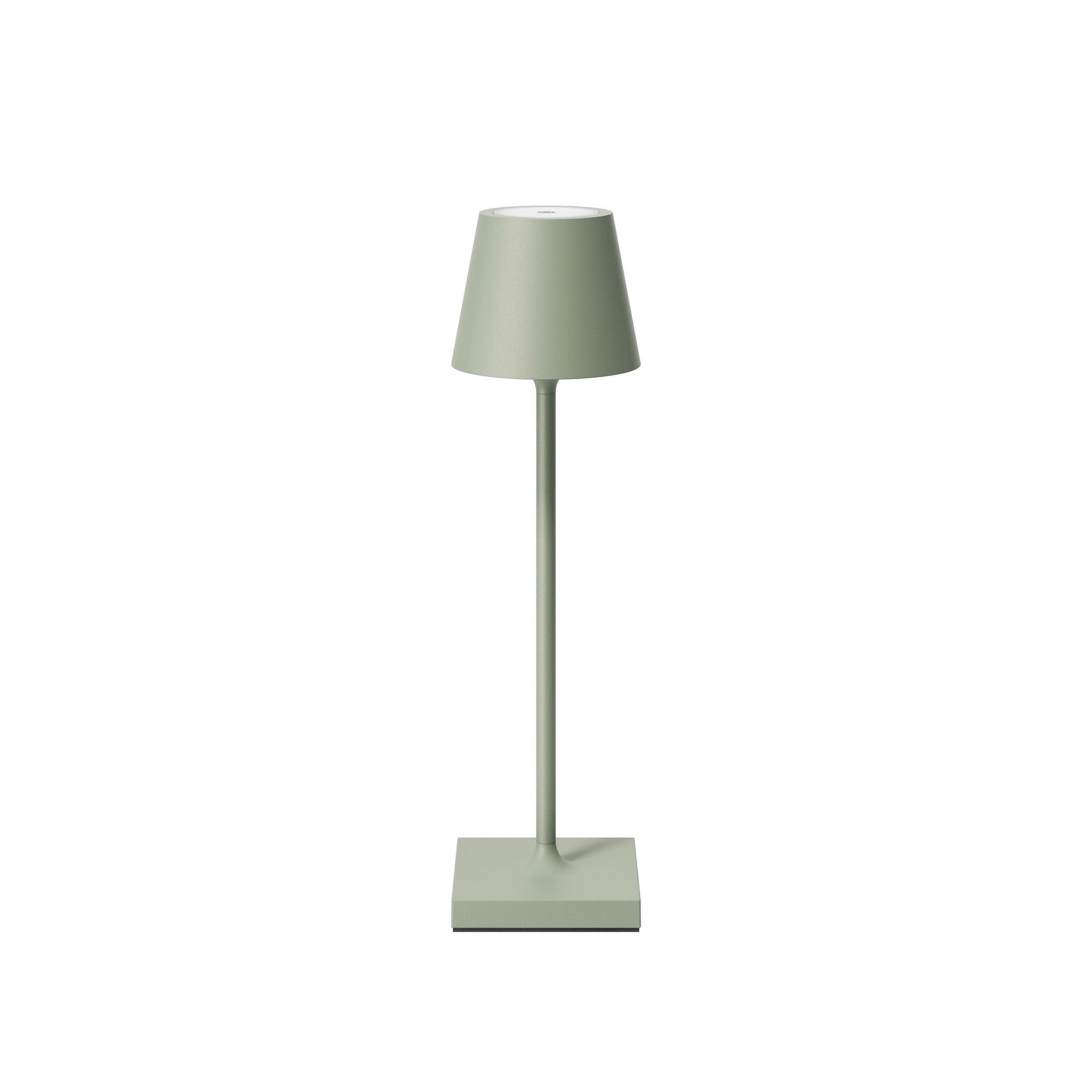 LAMPA STOŁOWA Z AKUMULATOREM 4543501 NUINDIE POCKET - szałwiowy, Basics, metal (5,6/5,6/21cm) - Sigor