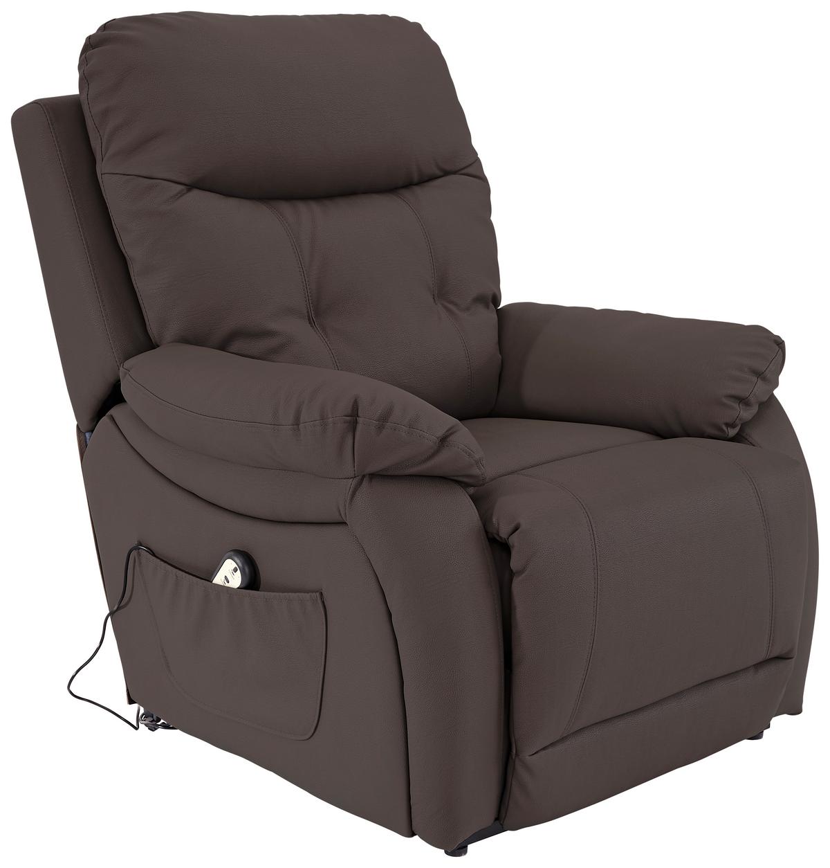 Tv Fotelj Mario, Relax Funkcija, Rjava - črna/rjava, Konvencionalno, kovina/umetna masa (89/107-79/94-165cm) - James Wood