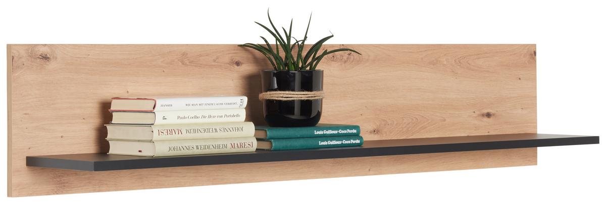 Zidna Polica Nature Natp 01 - boje hrasta, Konvencionalno, drvni materijal (120/25/21,6cm)