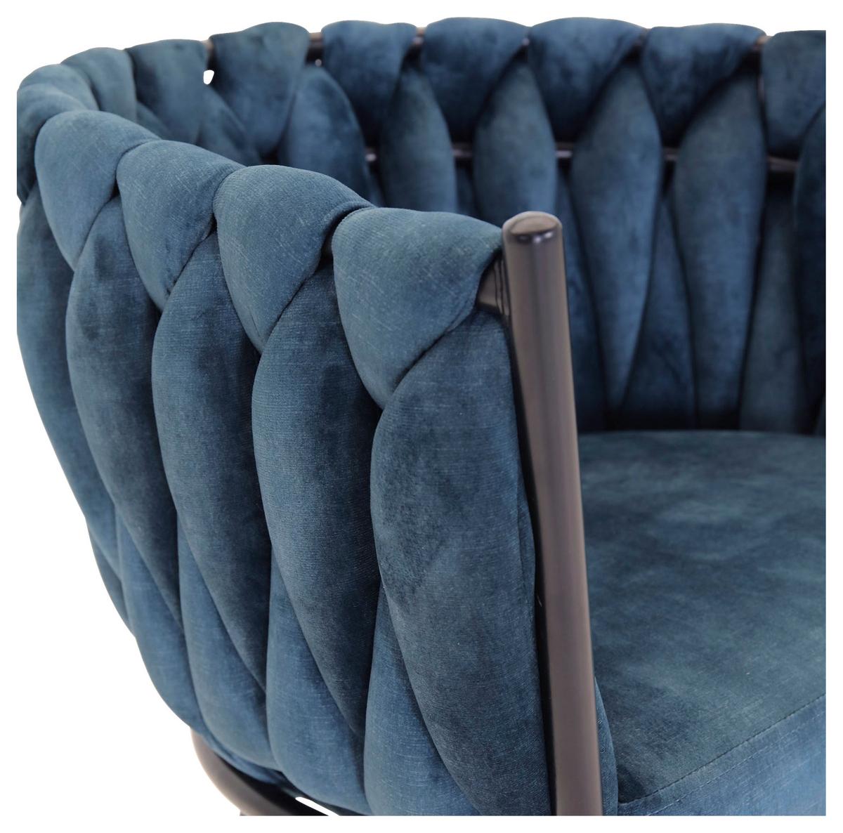 KRZESŁO Z PODŁOKIETNIKAMI WEAVY -COUTURE- - turkusowy/niebieski, Lifestyle, metal/tkanina (60/78/55cm) - Landscape