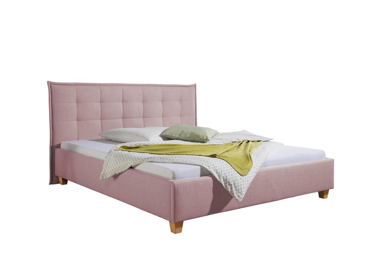 Polsterbett Tracy Rosa ca. 160x200 cm - Rosa/Naturfarben, MODERN, Holz/Textil (160/200cm) - Livetastic