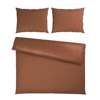 Posteljina Dobby Streif 200x200/2x60x80cm - mokka, tekstil (200/200cm) - Mömax