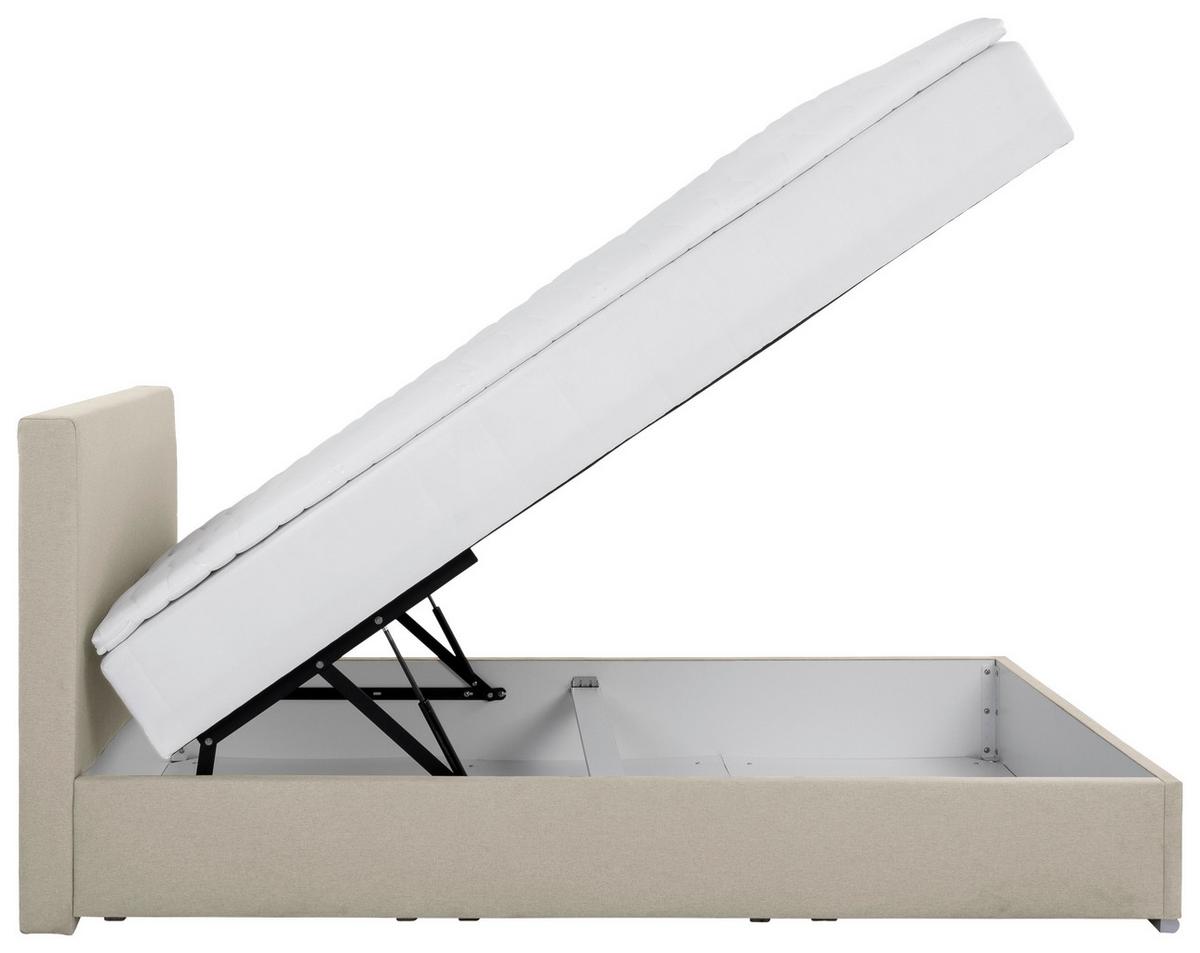 Tapecirani Krevet Cosi - boje pijeska/boje kroma, Konvencionalno, drvo/metal (120/200cm)