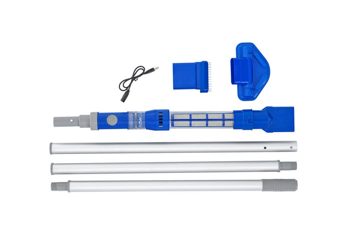 ODKURZACZ DO BASENU AQUA SURGE - kolor srebrny/niebieski, Basics, tworzywo sztuczne/metal (264/9,6/16,8cm) - Bestway