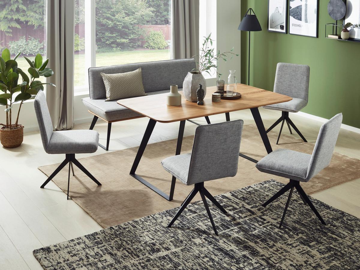 KRZESŁO MALIBU - jasnoszary/czarny, Design, metal/tkanina (46,5/87/64cm) - Voleo