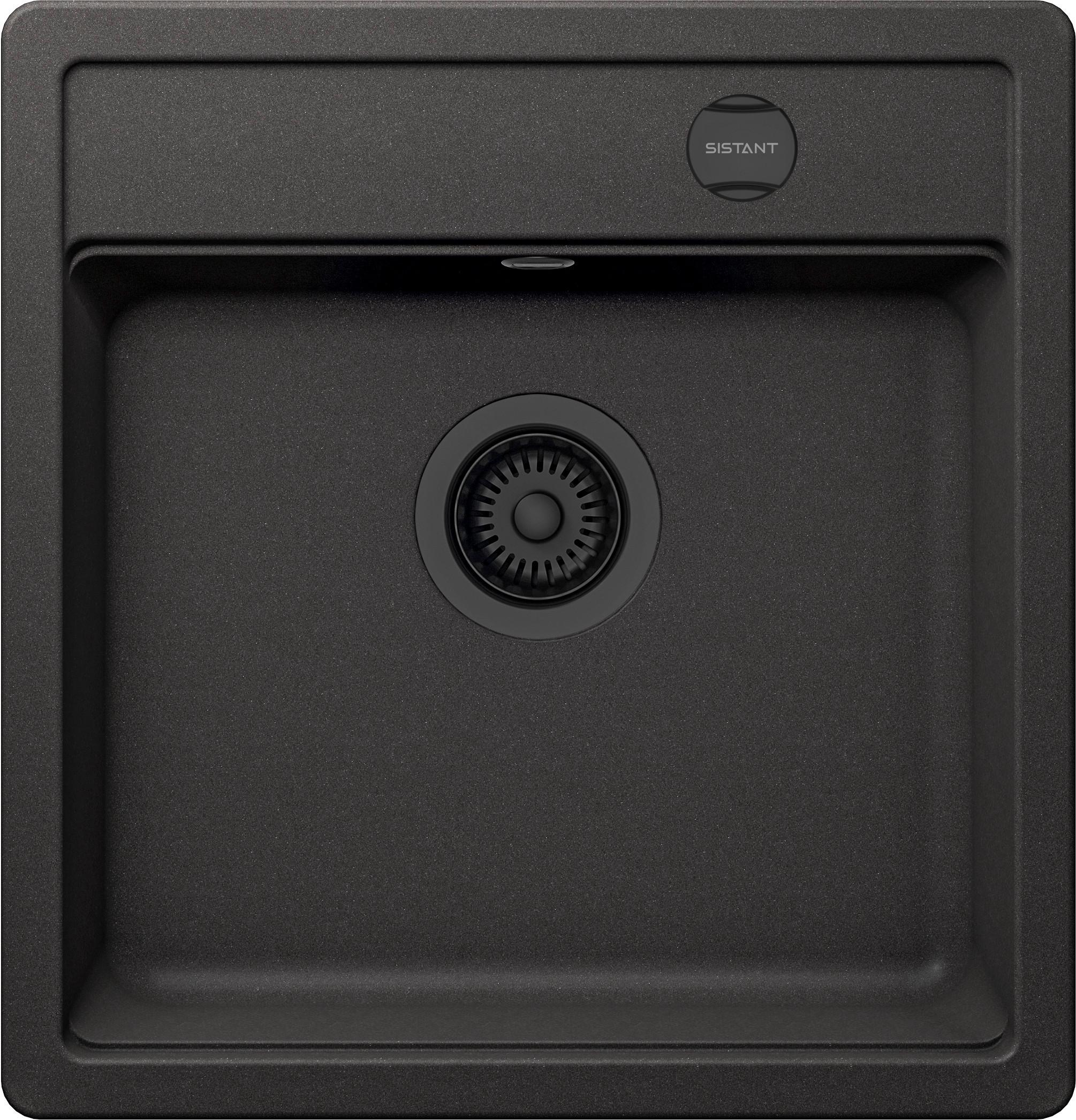 Spüle Lagos 100S in Schwarz - Schwarz, MODERN, Stein (49/51cm) - Sistant