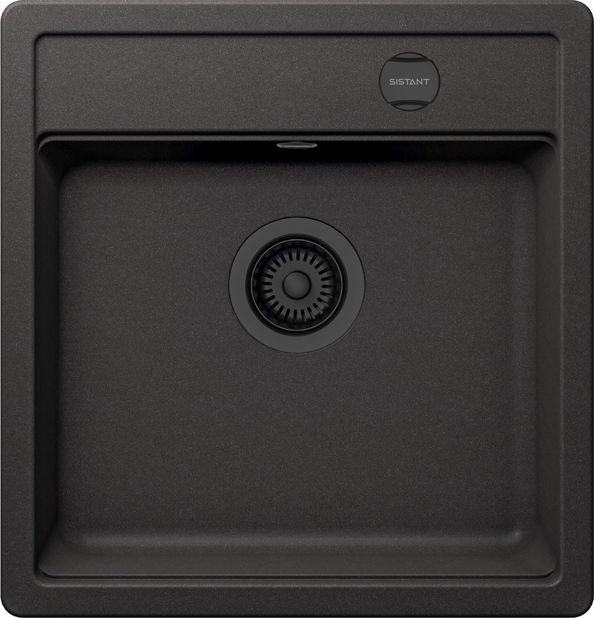 Spüle Lagos 100S in Schwarz - Schwarz, MODERN, Stein (49/51cm) - Sistant