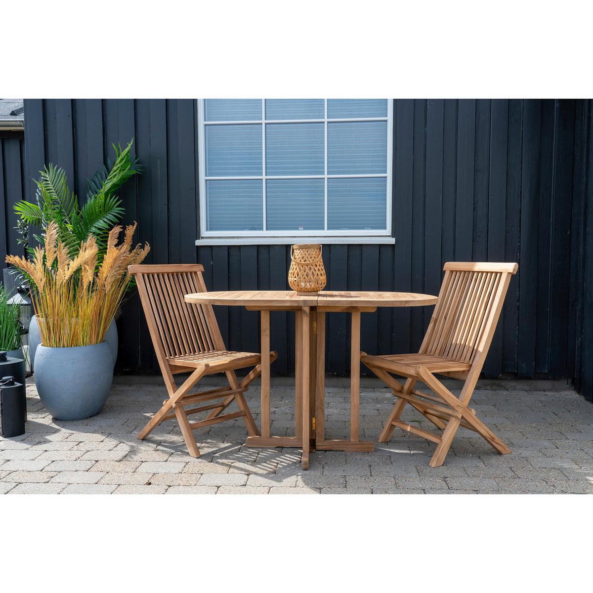 Gartenstuhl-Set Teak klappbar 2er-Set - Teakfarben, MODERN, Holz (46/89/62cm) - Gardenson