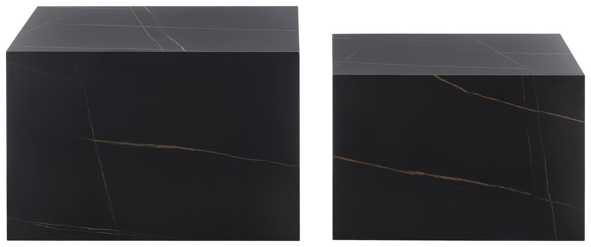 Măsuță de cafea AVRIL - auriu/negru, Design, material pe bază de lemn (60/52/40/35/60/52cm) - Modern Living