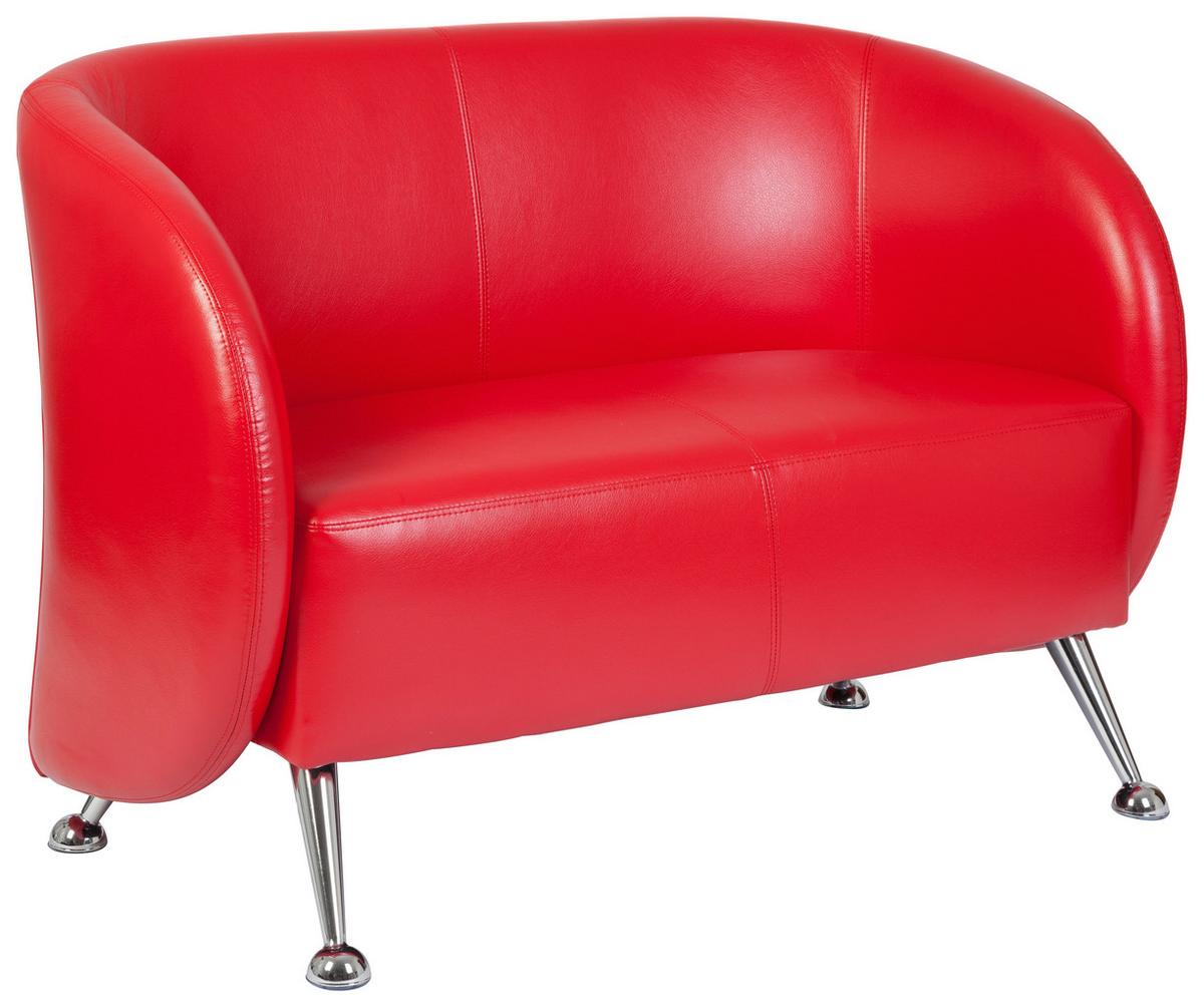 Dvosed Lucia, Rdeča - barve kroma/rdeča, Moderno, kovina/tekstil (118/85/58cm) - MID.YOU