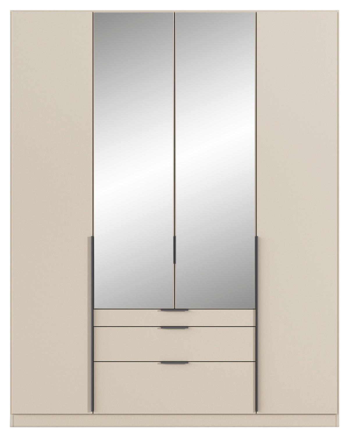 Dulap cu uși rotative ALABAMA - argintiu/șampanie, Modern, material pe bază de lemn (181/229/54cm) - Modern Living