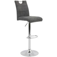 STOŁEK BAROWY MIRANDA II H - antracytowy/kolor chromowy, Konventionell, metal/tkanina (38/97-119/50cm) - Carryhome