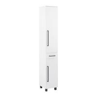 Hochschrank Marianne Weiß ca. 30x185x35 cm - Schwarz/Weiß, MODERN, Holzwerkstoff/Kunststoff (30/185/35cm) - Bessagi Home