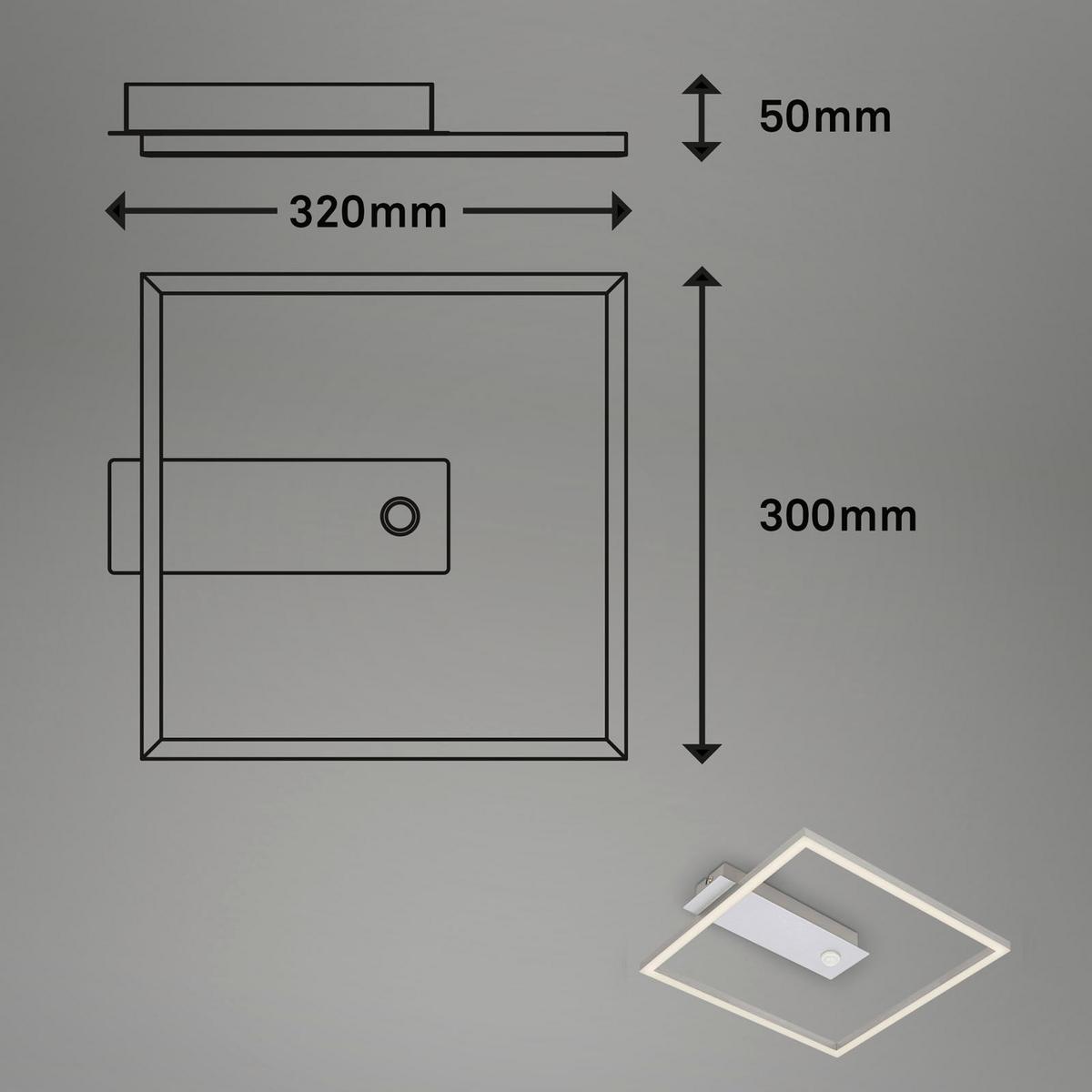 LAMPA SUFITOWA LED 3770019 - aluminiowy, Design, tworzywo sztuczne/metal (32/30/5cm) - Briloner