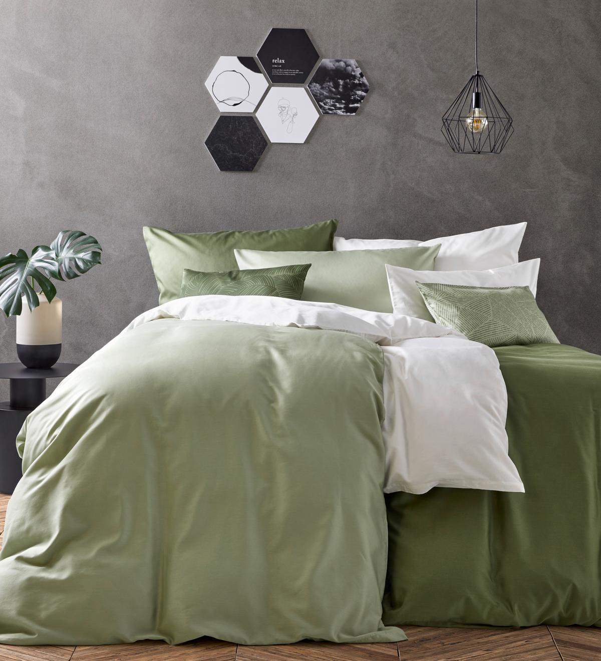 Posteljnina Alex Uni - olivno zelena , Moderno, tekstil (140/200cm) - Premium Living