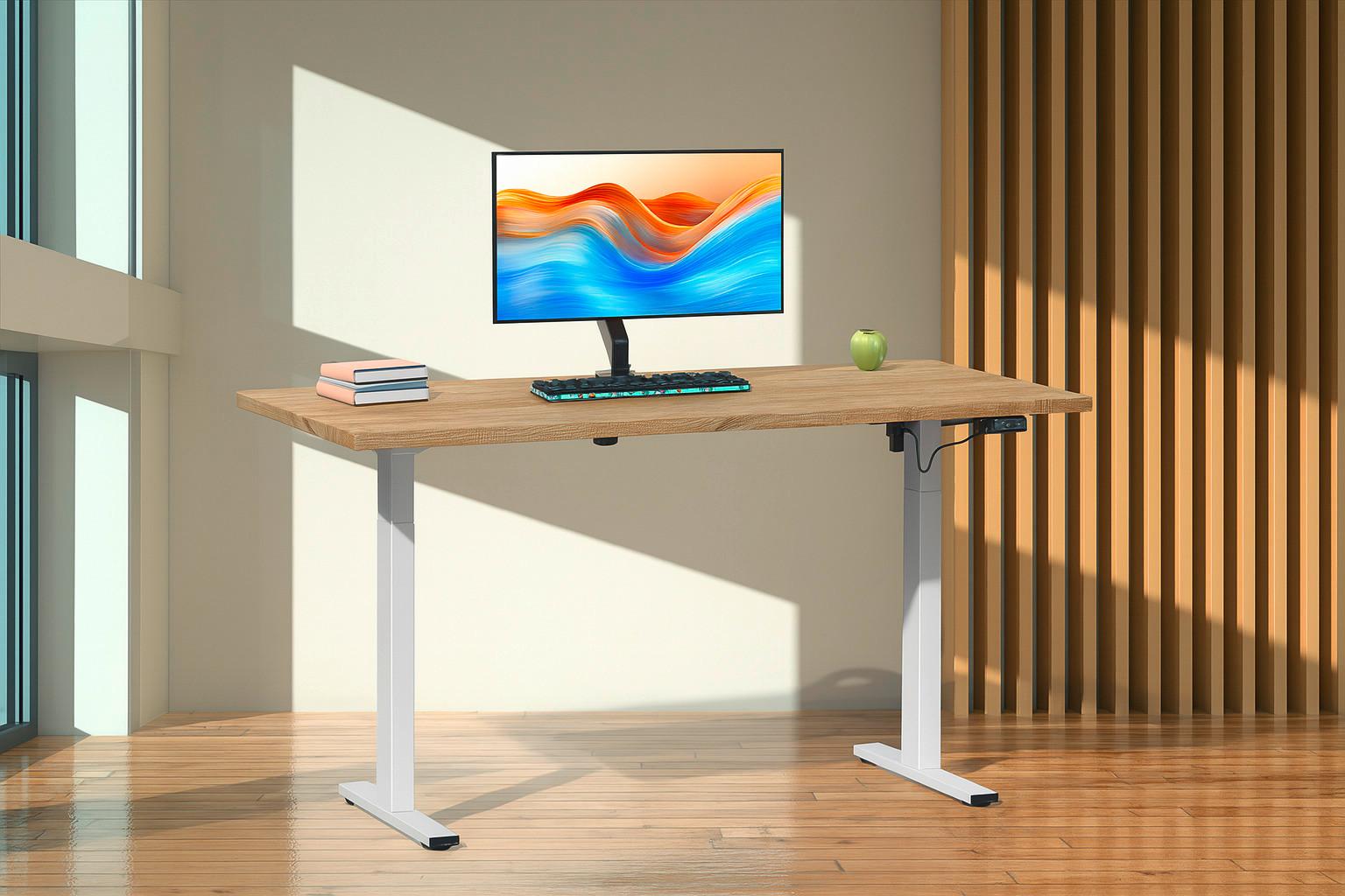 SCHREIBTISCH E-LONA - Weiss/Silberfarben, Design, Holzwerkstoff/Metall (110/71/80cm) - MID.YOU