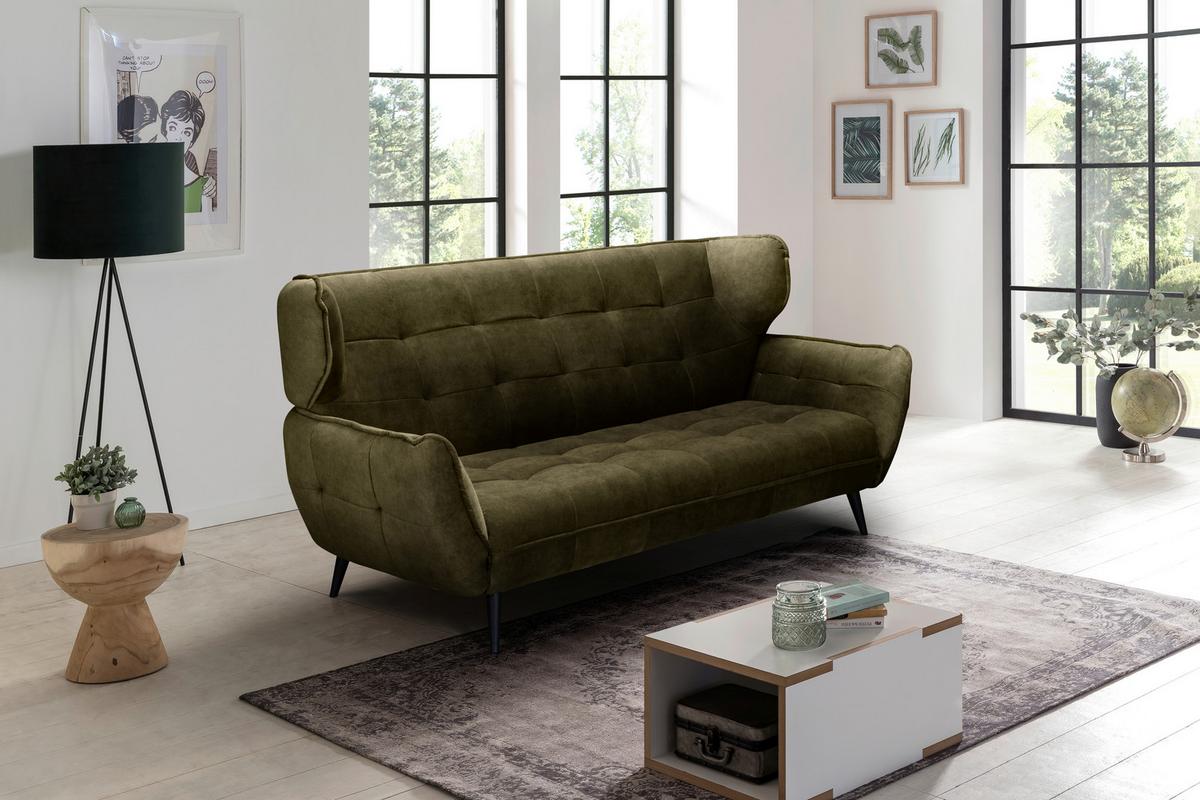 Háromszemélyes Kanapé Ariana - olívazöld, Modern, textil (221/105/98cm)