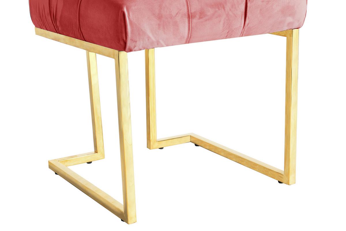 HOCKER RARE 100 - Goldfarben/Altrosa, Design, Textil/Metall (48/48/48cm) - Kayoom