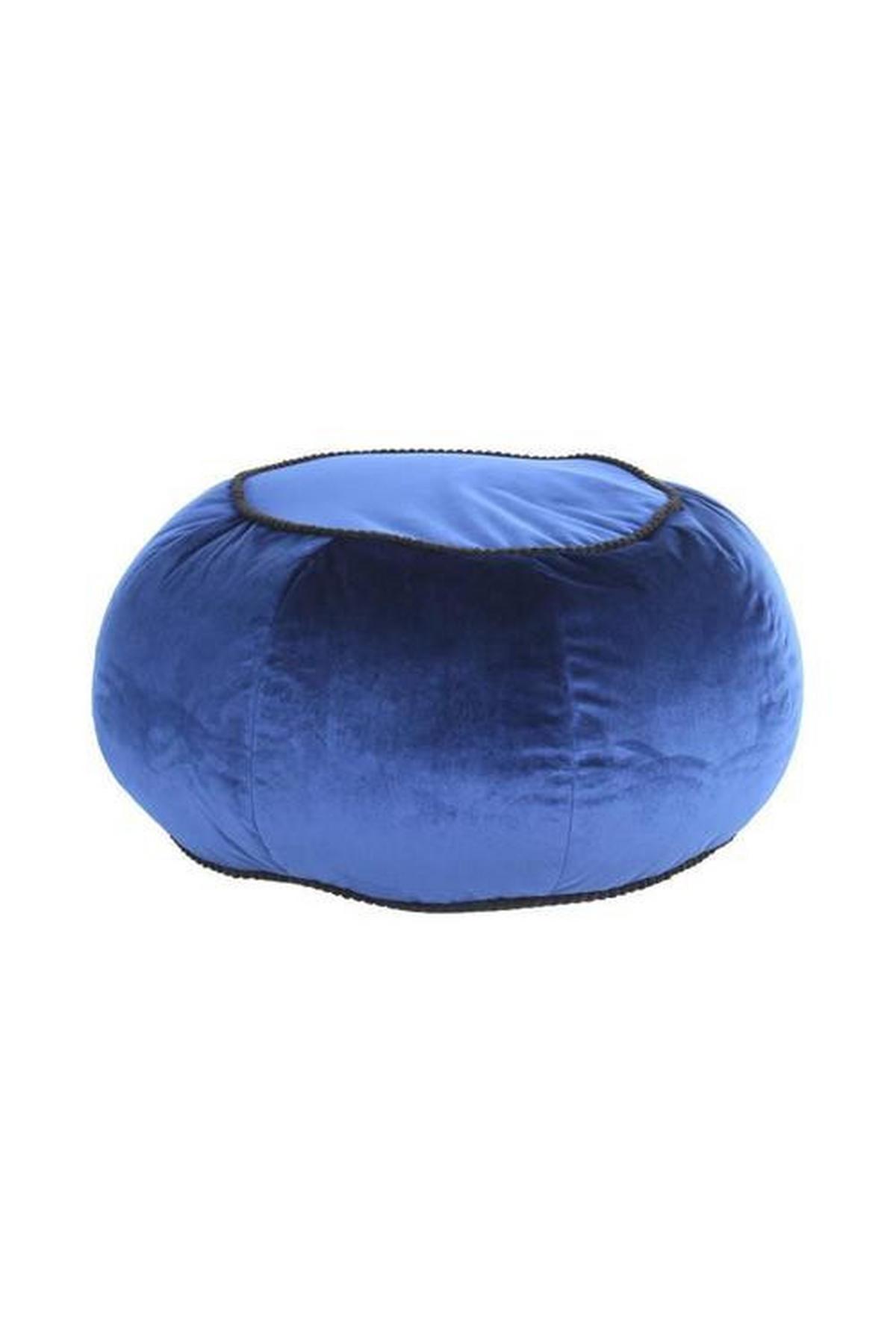 POUF Pouf Taj Mahal DxH: 65x35 cm - Blau, MODERN, Textil (65/35/65cm) - Kayoom