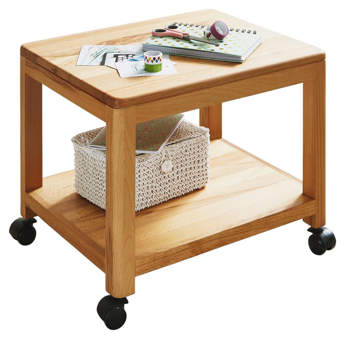 STOLIK BOCZNY KASIMIR - kolor bukowy, Design, tworzywo sztuczne/drewno (50/40/40cm) - Livetastic