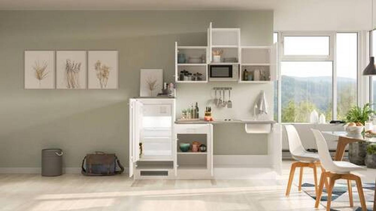 Kuhinjski Blok Lucca, Bela - bela/barve aluminija, Moderno, umetna masa/leseni material (210cm) - FlexWell