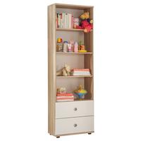 Regal Wiki Baby, Hrast, Bela - bela/barve aluminija, Konvencionalno, umetna masa/leseni material (60/191/33cm)