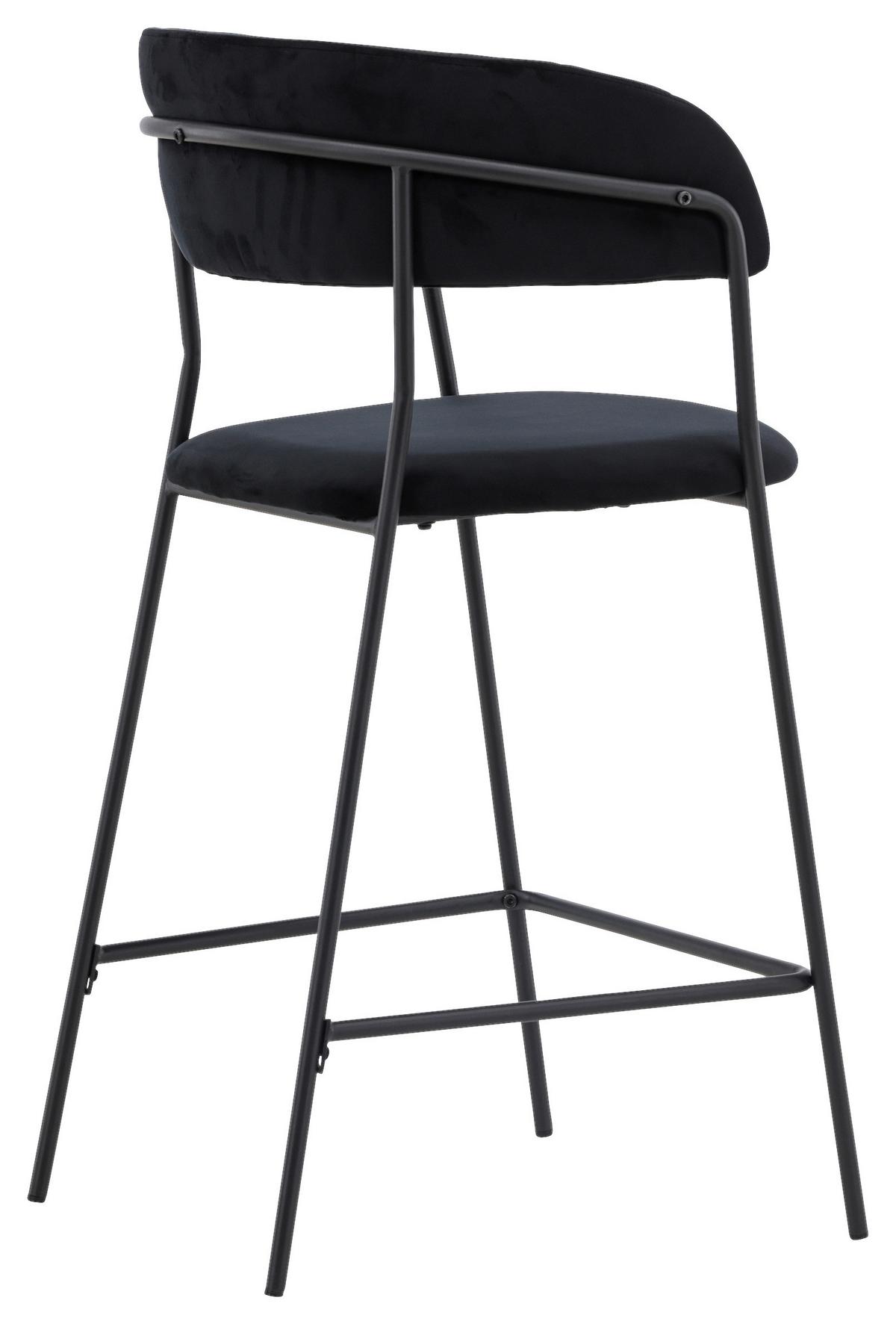 BARHOCKER-SET LUI - Schwarz, Design, Textil/Metall (53/97/49cm) - Livetastic