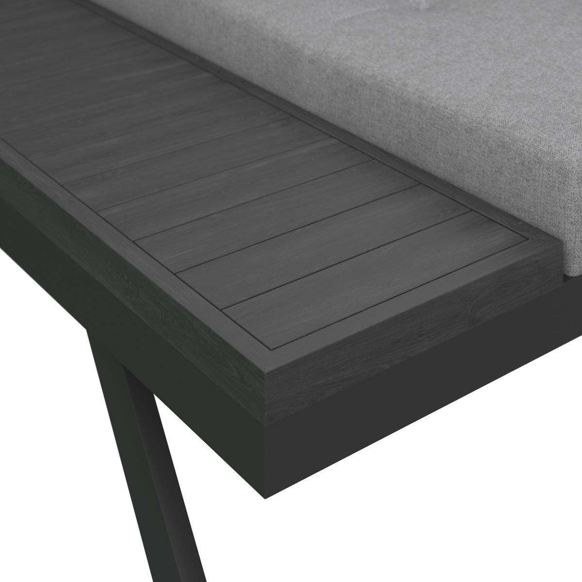 Gartenliege Avolina Hellgrau Metall/Outdoorstoff - Hellgrau, MODERN, Kunststoff/Textil (199/86/40cm) - Bessagi Garden