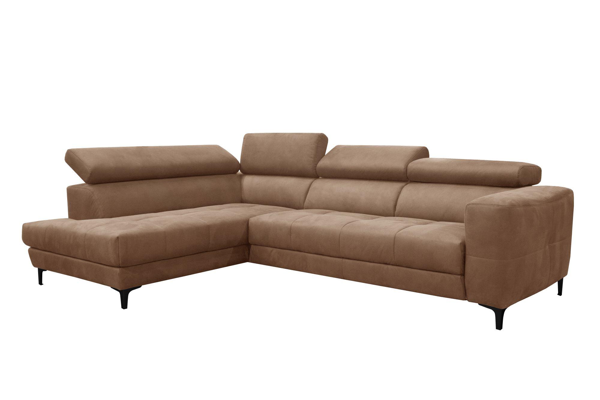 Ugaona Garnitura Emma - braon/crna, Moderno, tekstil (210/83-102/301cm) - Mömax