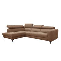 Kutna Garnitura Emma - smeđa/crna, Moderno, tekstil (210/83-102/301cm) - Modern Living