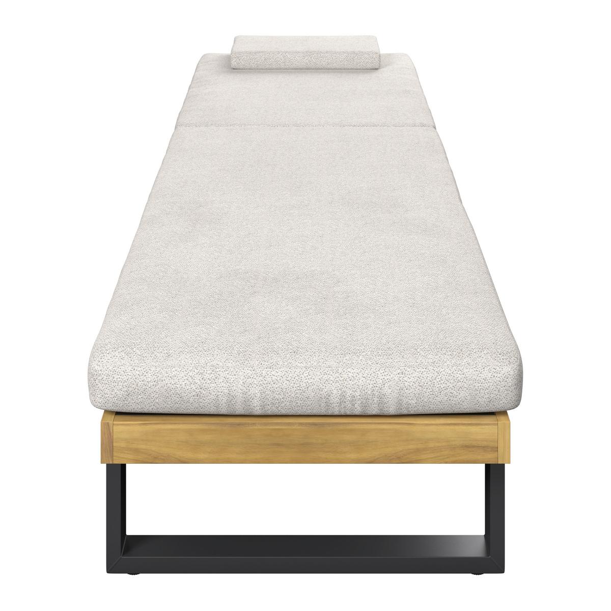 Șezlong Elenyi - crem/gri, Modern, lemn/metal (65/95/200cm) - Bessagi Garden