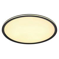 LED-Deckenleuchte Belissa Opal/Schwarz max. 58 Watt - Opal/Schwarz, Design, Kunststoff/Metall (50/5cm) - Globo