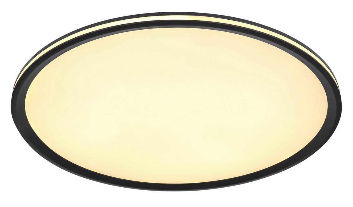 LED-Deckenleuchte Belissa Opal/Schwarz max. 58 Watt - Opal/Schwarz, Design, Kunststoff/Metall (50/5cm) - Globo