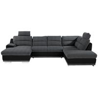 Sedežna Garnitura Seaside, Z Ležiščem, Predalom, Oblika U - barve kroma/siva, Konvencionalno, kovina/tekstil (165/334/218cm) - Premium Living