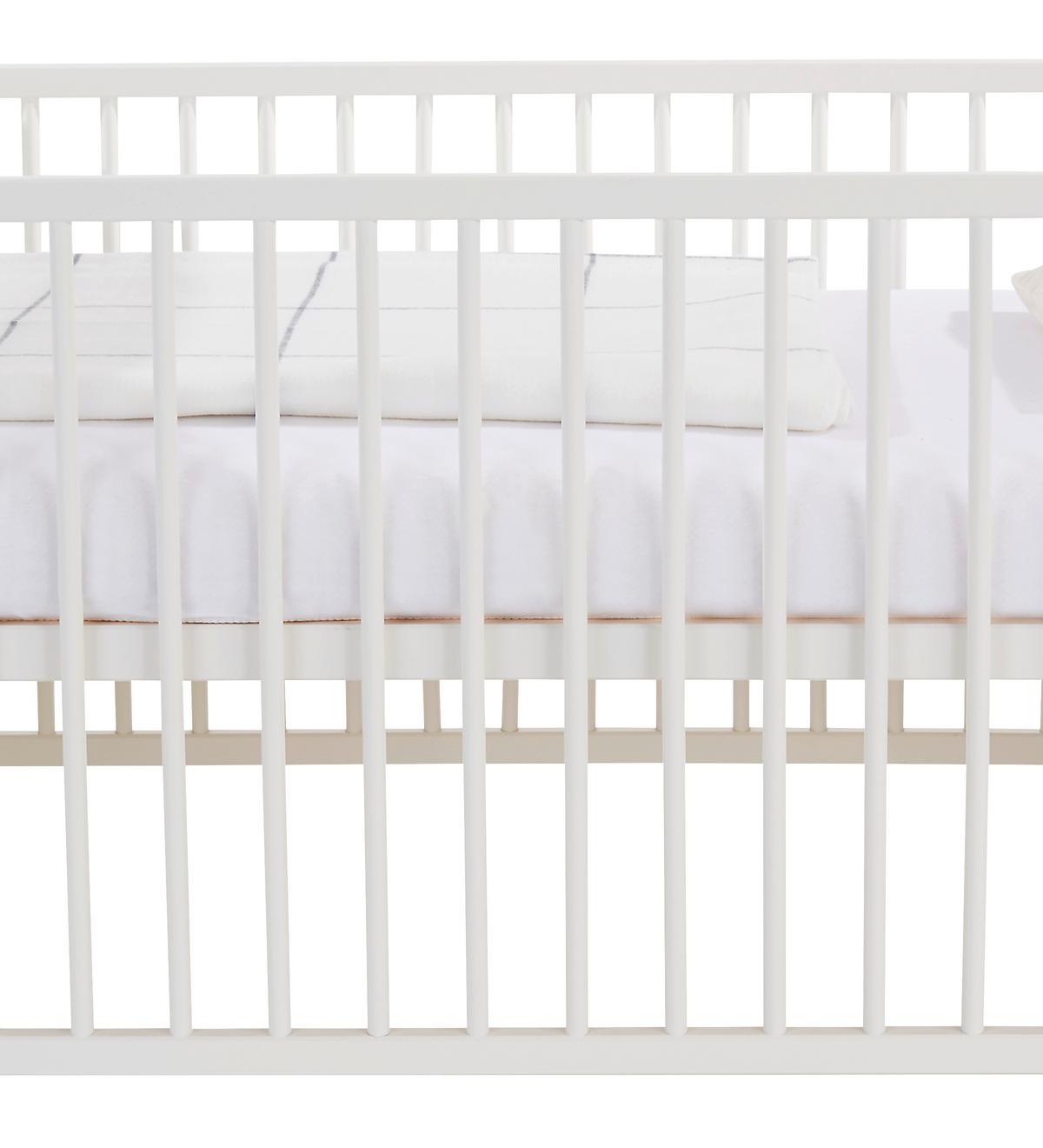 Pătuţ cu grilaj Star - alb, Konventionell, lemn/material pe bază de lemn (70/140cm)
