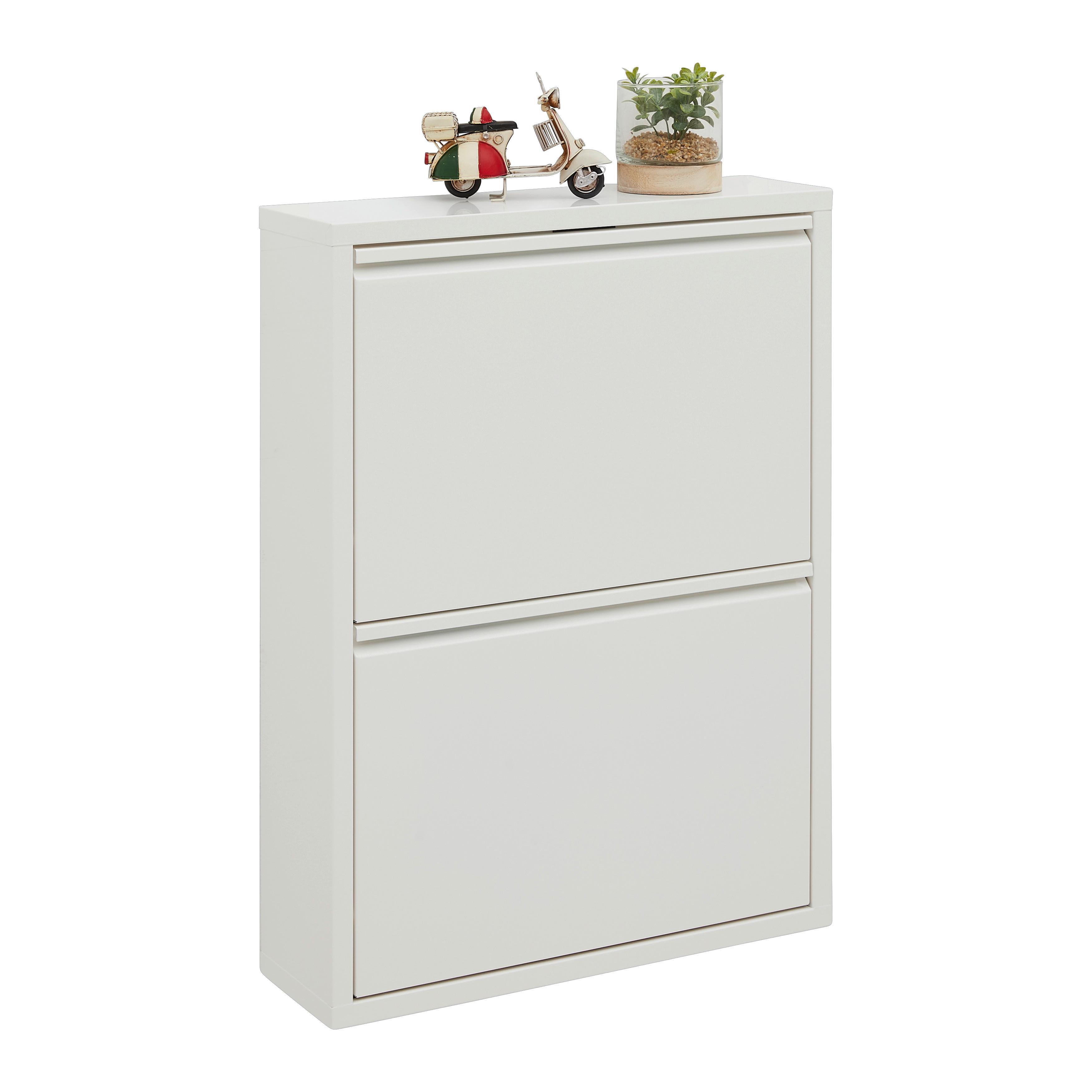 meuble à chaussures abattant in Weiss - Weiss, Metall (50/70/13cm) - Mömax
