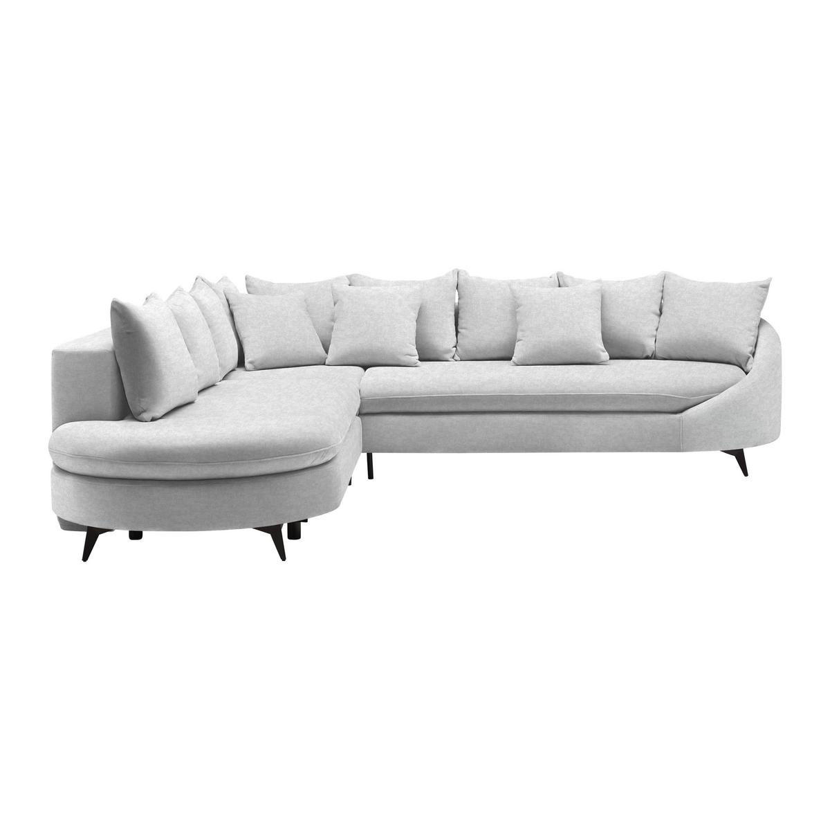 Ecksofa Axel Silberfarben - Silberfarben/Schwarz, MODERN, Textil/Metall (250/87/291cm) - Mömax