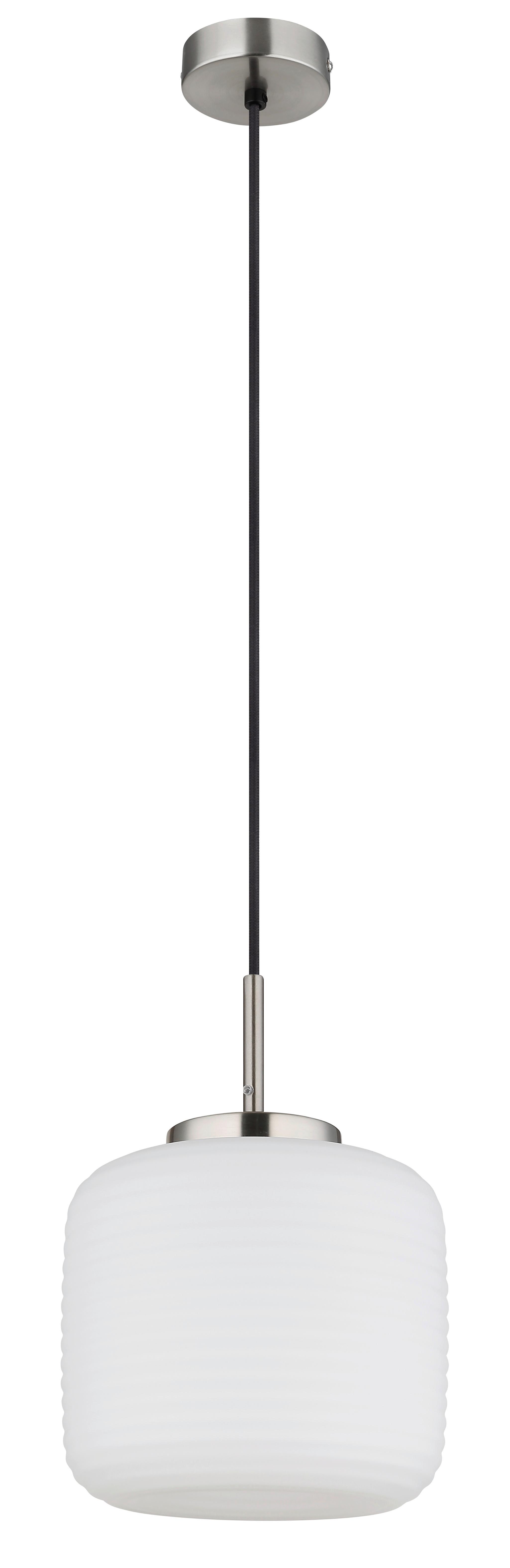 HÄNGELEUCHTE 15772H KLADORA - Weiss/Schwarz, Konventionell, Glas/Textil (24/130cm) - Globo