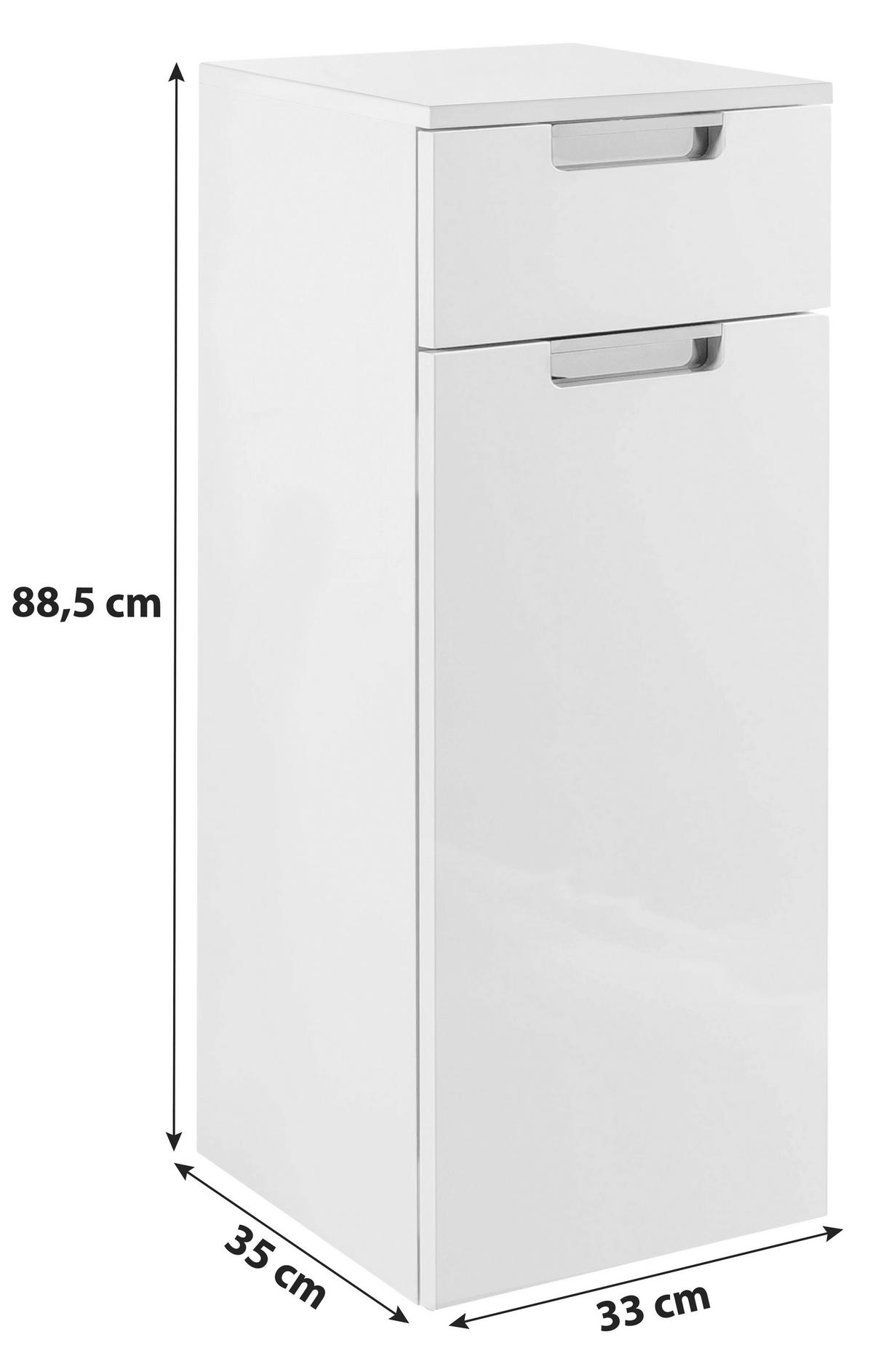 Unterschrank "Mars" , eiche - Chromfarben/Eichefarben, MODERN, Holzwerkstoff/Metall (33,0/88,5/35,0cm) - MID.YOU