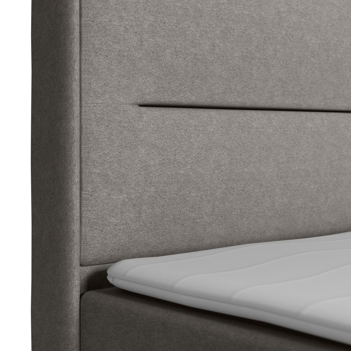Boxspringbett Kyoto ca. 180x200 cm Silbergrau - Silberfarben, MODERN, Karton/Holzwerkstoff (180/200cm) - MID.YOU