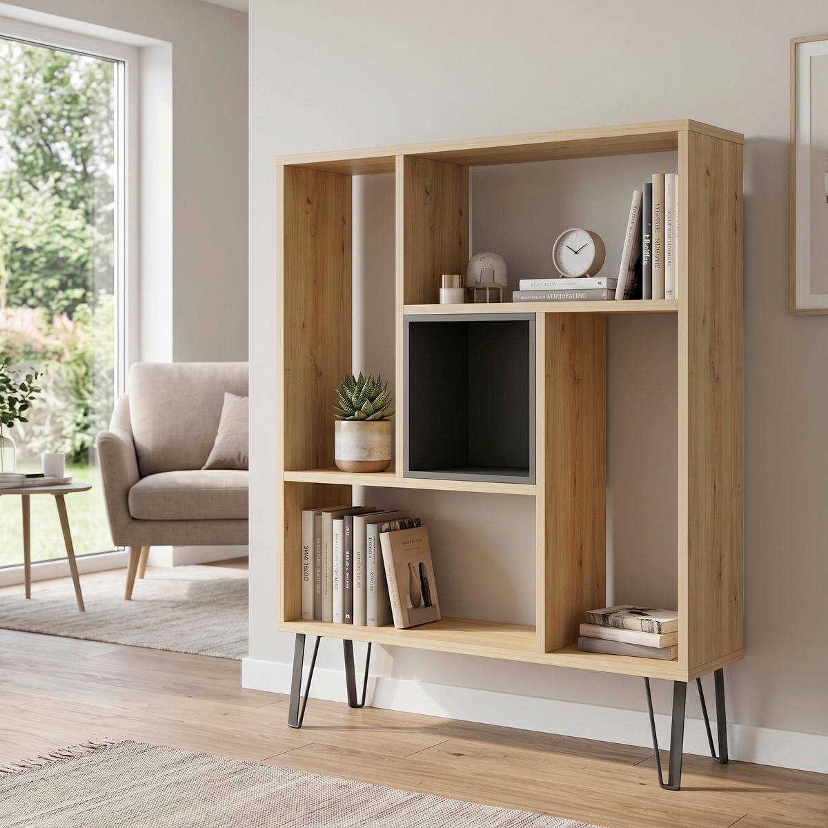 Regal Arven ca. 90x107,8 cm Eichedekor - Eichefarben, Design, Holzwerkstoff (90/107,8/25cm) - Livetastic